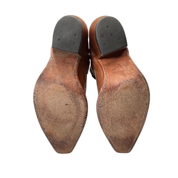 Justin Handcrafted Western Cowboy Boots BRL120 Bent Rail Brown Tan Womens 10B - Picture 11 of 14